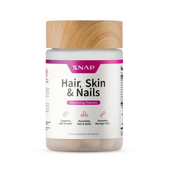 Snap Supplements Hair, Skin, and Nails Volumizing Vitamins Nourish Strengthen 60 capsules
