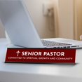 thumbnail image 2 of Senior Pastor Committed To Spiritual Growth and Community 2 x 10" Desk Sign with Aluminium Frame | Church Leader Role and Titles, 2 of 8