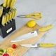thumbnail image 5 of Juego de cuchillos de cocina Hecef 14 piezas acero inoxidable alto contenido de carbono bloque de madera, 5 of 8