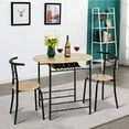 thumbnail image 6 of VINGLI Small Kitchen Dining Table Set for 2,Black&Natural Wood, 6 of 7