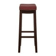 thumbnail image 4 of Linon Claridge Backless Bar Stool Red Faux Leather Wood Frame in Dark Brown, 4 of 13