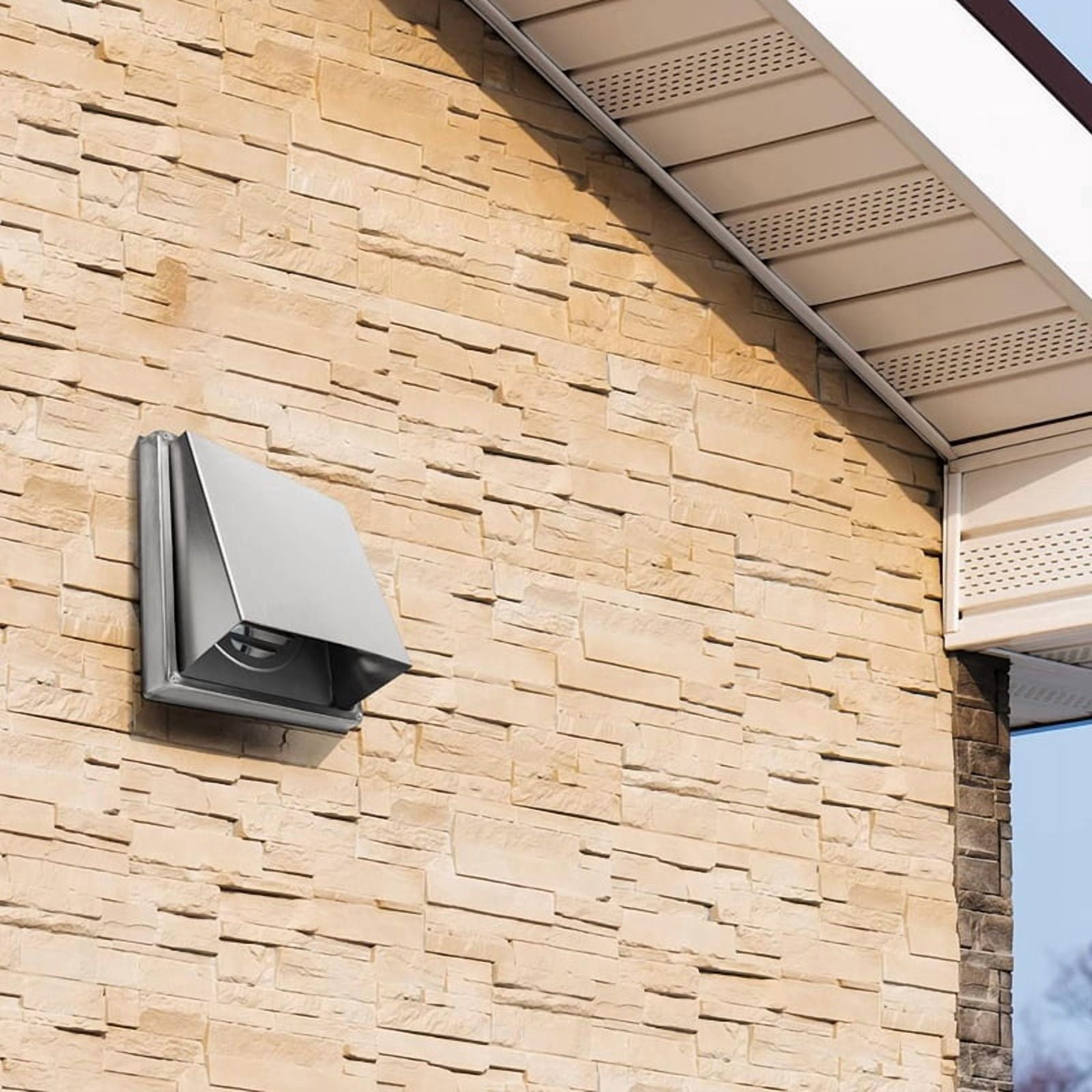 3pcs 4 Inch Dryer Vent Cover Outdoor Walls, Stainless Steel External Extractor Wall Vent Cushioned Non-Return Flap