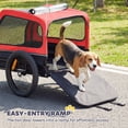 thumbnail image 4 of PawHut Dog Bike Trailer, Dog Cart Bicycle Carrier for S & M Dogs, Universal Bicycle Coupler, Flip-Down Ramp Tailgate, Support Up to 44 lbs, Red, 4 of 9