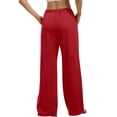thumbnail image 4 of Womens Yoga Sweatpants Elastic Waist Sweatpants Solid Color Drawstring Wide Leg Sweatpants with Pockets Casual Soft Sweatpants Lounge Pants, 4 of 6