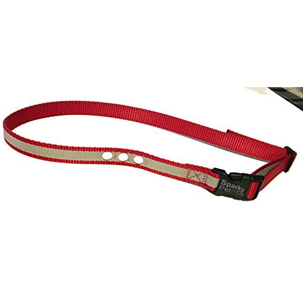 Sparky PetCo Invisible Fence Red Reflective Nylon Dog Fence Receiver Strap 2 Hole 1 5/8