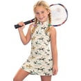 thumbnail image 2 of Gunia Girls Tennis Dress Golf Outfit 1/4 Zip Quick Dry Floral Style Sleeveless Zip Front Neckline A Line Dress Playful Patterned Daywear Elegant Sundress White Dress For Girls 4-15 Years, 2 of 6