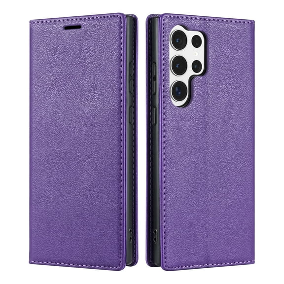 Allytech Galaxy S25 Ultra Wallet Case with Cards Holder, PU Leather RFID Blocking Shockproof Flip Cover Stand Anti-Scratch Retro Business Wallet Case for Samsung Galaxy S25 Ultra - Purple