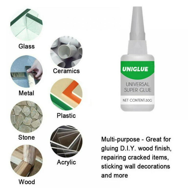 2Pcs Universal Clear Super Glue Strong Plastic Glue For Repair Resin Ceramic  Metal Glass 30ml 