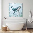 thumbnail image 3 of Coastal Whale Wall Art Painting on Canvas, Nautical Ocean Shells Seaweed Coral Canvas Art Home Prints Wall Art Framed Modern Artwork for Living Room Bedroom Wall Decor 8x8in, 3 of 9