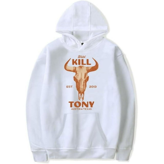 Watch Kill Tony Merch Sweat à Capuche Unisexe avec Poches et Cordon de Serrage, Blanc, P