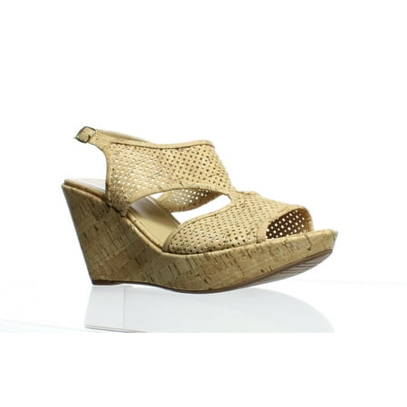 - VANELi Womens Eleni Natural Cork Ankle Strap Heels Size 10