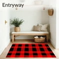 thumbnail image 3 of ODIKA 8'x10' Machine Washable Non-Slip Area Rug, Seasonal Gingham Welcome Vintage Hearth Embellishment High Traffic Rug, Red, 504069, 3 of 7