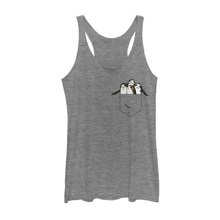 Back Pocket - Star Wars The Last Jedi Women's Porgs In My Pocket Racerback Tank Top