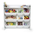 thumbnail image 4 of Système de rangement pour jouets avec tablette et 9 bacs de rangement, blanc, 4 of 9