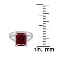 thumbnail image 3 of Sterling Silver with Ruby and Natural White Topaz Halo Ring, 3 of 3