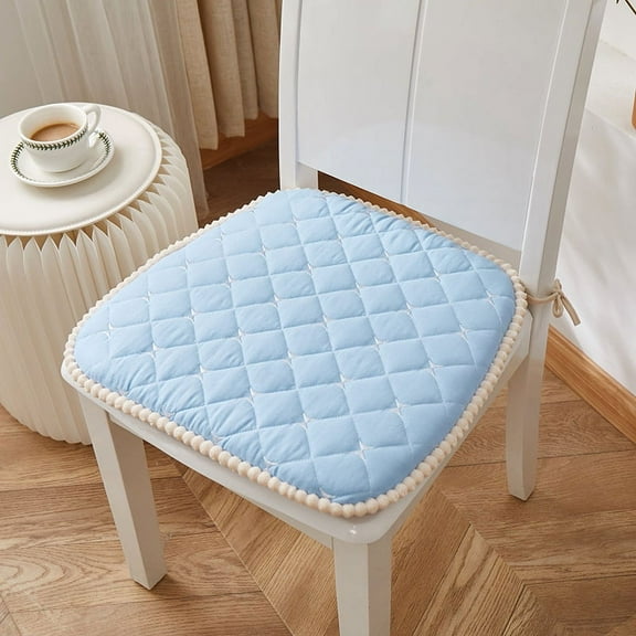 XmhyTop Set of 3 Non Slip Chair Pads, 45x43cm Seat Cushions for Dining & Kitchen Chairs, Sky Blue