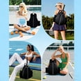 thumbnail image 3 of Yucurem Tennis Bag with Bottle Pockets, Quilted Tennis Sling Crossbody Backpack, Sport Storage Bag Suitable for Pickleball Badminton, 3 of 11
