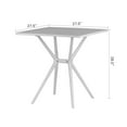 thumbnail image 4 of Basma White Plastic Square Dining Table, 4 of 8