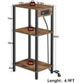 thumbnail image 3 of fyigbion Tall End  with Charging Station and USB Ports  3 Tier Narrow Side  with Storage  Skinny Nightstand with Outlets for Bedroom  Living Room    Black, 3 of 6