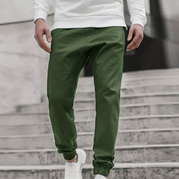 ClodeEU Men'S Long Casual Sport Pants Fit Trousers Running Joggers  Sweatpants (Army Green 10(XL)) 