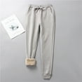 thumbnail image 2 of Womens Winter Warm Sherpa Fleece Lined Jogger Pants Elastic High Waist Thick Cozy Sweatpants Casual Thermal Trousers, 2 of 6
