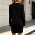 thumbnail image 4 of Bxsruta Womens Long Sleeve T-Shirt Dress Crew Neck Casual Loose Mini Dresses, 4 of 8