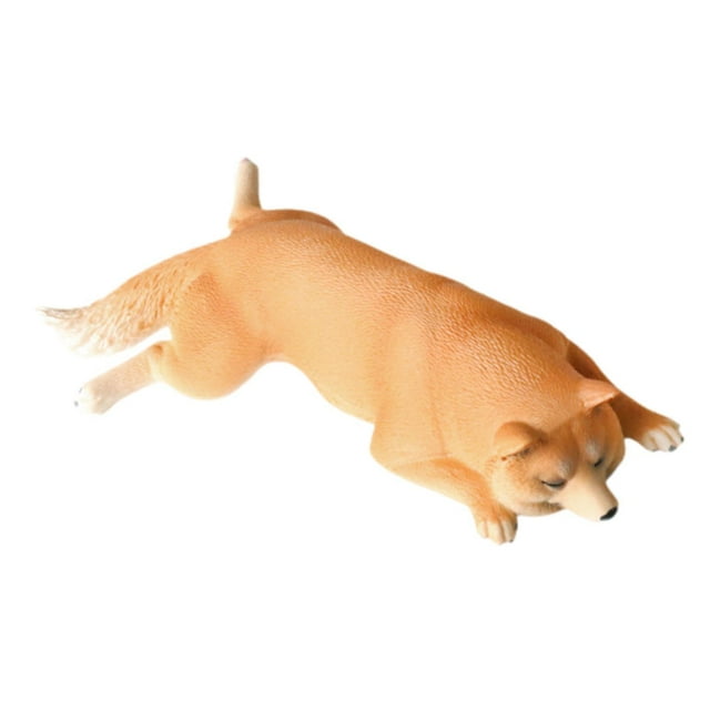 Escultura de perro realista, estatua de perro, regalos, figuritas decorativas de recuerdo, juguete en miniatura, modelo de Gog durmiente para niños Amarillo
