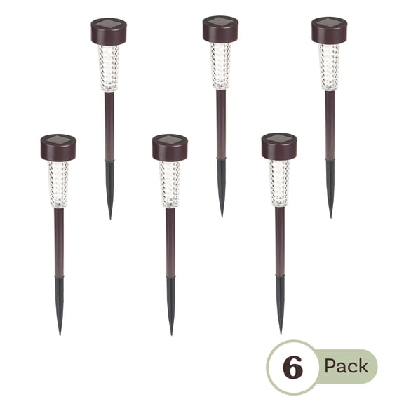 Pure Garden Solar Lights Outdoor Waterproof Garden Lights 6-Pack, Bronze