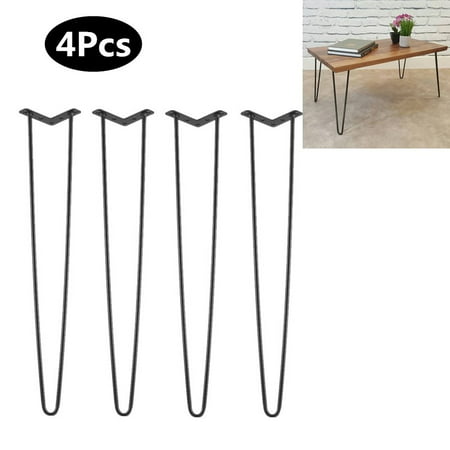 Yosoo Hairpin Table Legs, 4Pcs 2 Rods 8/12/16/28 inch Black Iron Table Desk Legs DIY Handcrafts Furniture Metal Hairpin Legs for Dining Table, Coffee Table, Desk and Furniture (Best Way To Paint Table Legs)