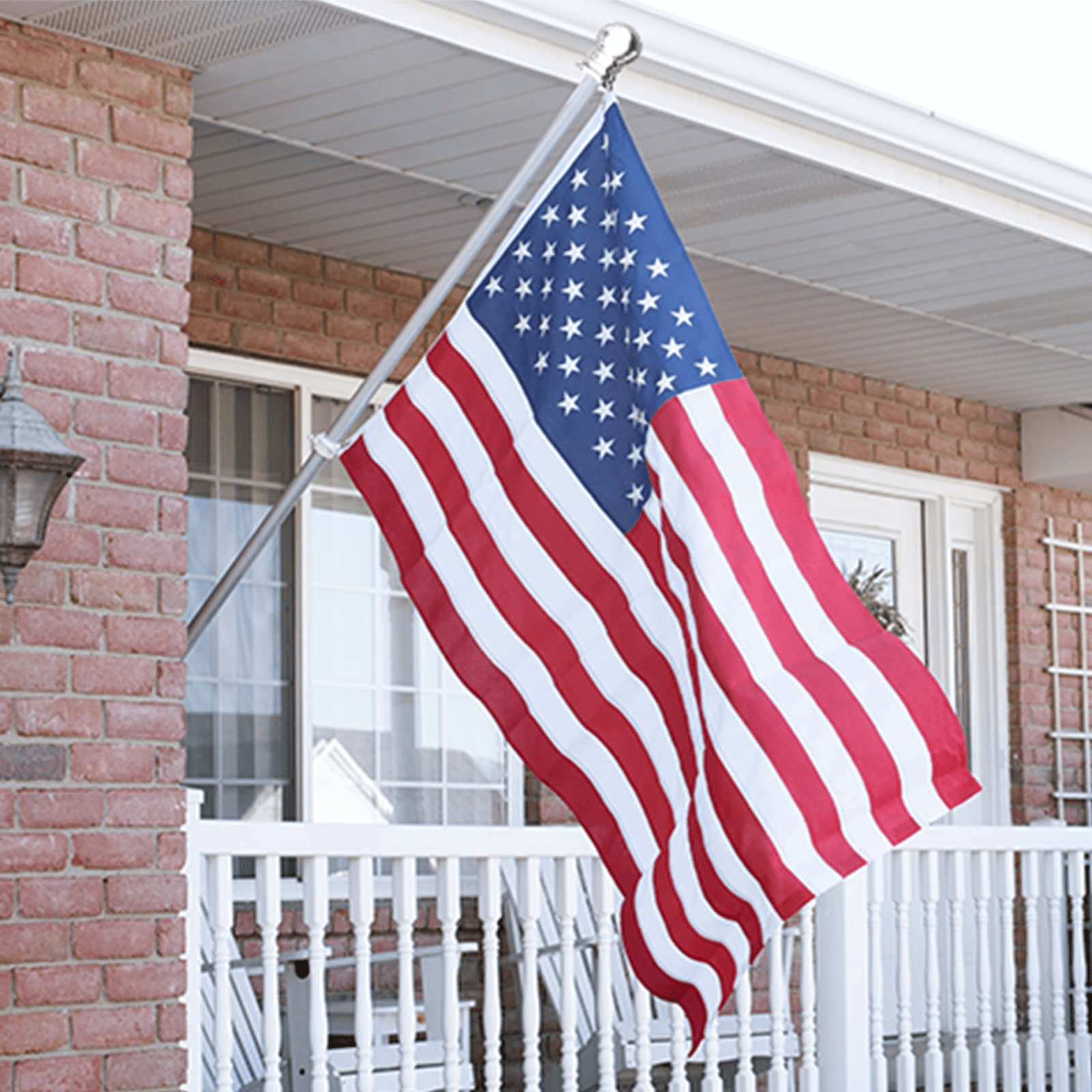 Flag Pole, 6 Foot Tangle Free Spinning Flag Pole for Outside House, Aluminum Rotating Flagpoles, High Wind Resistant Rustproof, Residential or Commerical Flagpole for Garden Boat Truck