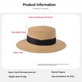 thumbnail image 3 of Straw Hats for Women, Audhol Women's Summer Sun Shading Hat Woven Hat Beach Sun Hat Versatile Top Hat Womens Straw Hat Khaki One Size, 3 of 3