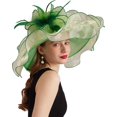 thumbnail image 1 of Women's Kentucky Derby Church Dress Hat Wide Brim Leaf Flower Bridal Shower Hat, 1 of 5