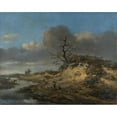 thumbnail image 2 of Jan Wijnants 14x12 Black Ornate Wood Framed Double Matted Museum Art Print Titled: Dune Landscape with a Sand Road Along a River (17th Century), 2 of 5