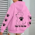 thumbnail image 2 of Cnbwig Women's Sweatshirts Trendy Hoodie Oversized Hooded Dog Paw Printed Sweatshirt Long Sleeve Pullover Soft Fleece Loungewear Streetwear Top Shirts Tops Casual Blouses A-Pink XL, 2 of 6