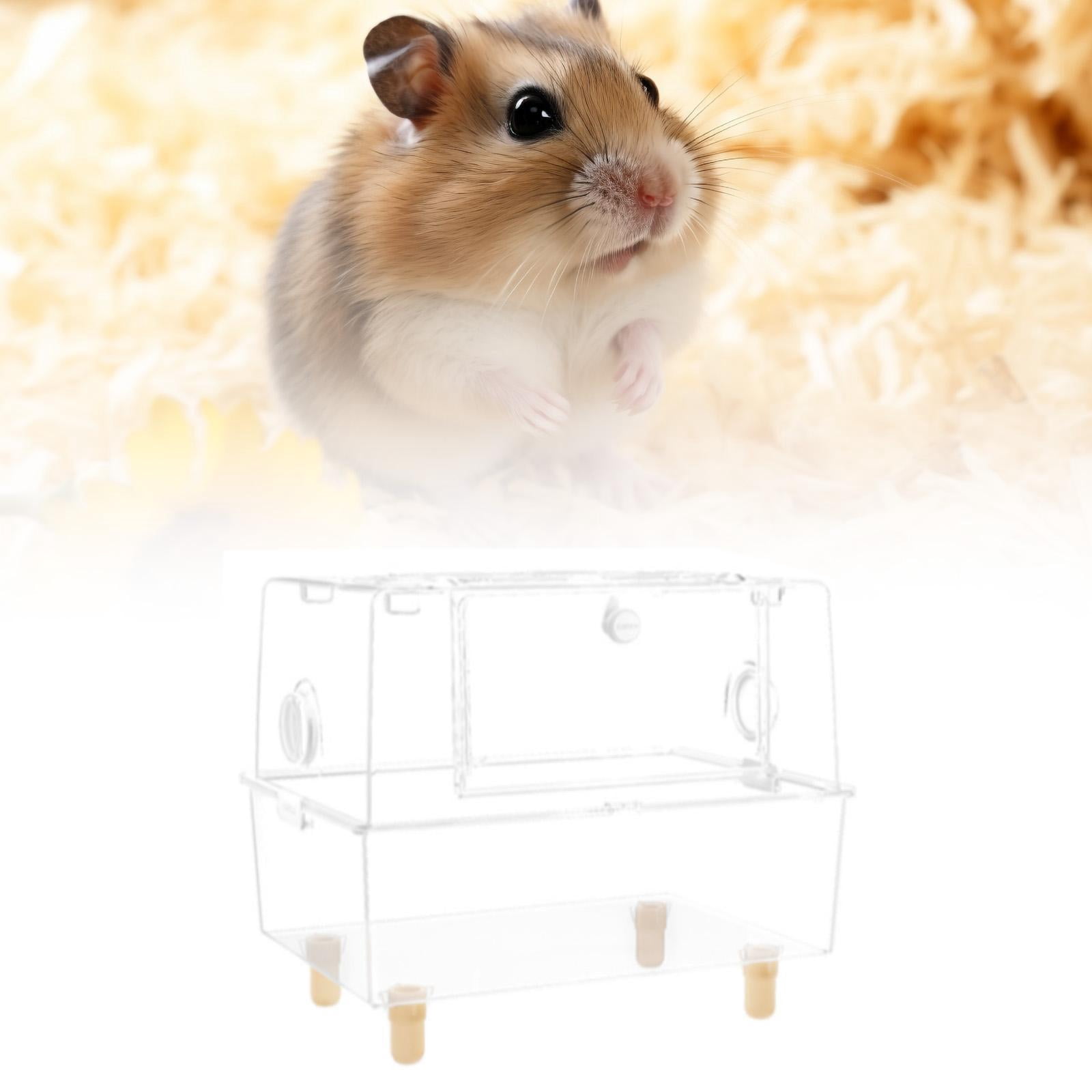 Serenable Clear Hamster Cage Hamster House Small Pets Habitat Small Animal Cage Clear Hamster Habitat Box for Sugar Glider Mice Gerbils