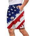 thumbnail image 6 of LEKWK 4Th of July Shorts for Men Outdoor Lightweight Elastic Waist Shorts with Pockets Flag Print Loose Fit Bermuda Shorts Casual Lounge Beach Vacation Everyday Wear Purple M, 6 of 7