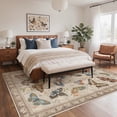 thumbnail image 3 of KUETH 5X7 Butterfly Area Rugs for Living Room, Non Slip Machine Washable Vintage Persian Rug, Low Pile Print Rug for Bedroom Dining Room Home Office, 3 of 10