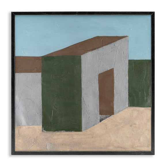 Stupell Industries Rustic Desert Building Buildings & Architecture Painting Black Framed Art Print Wall Art, 12 x 12