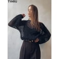 thumbnail image 3 of RWJDXD Pull Tricoté pour Femmes, Manches Lanterne, Ample, Smock, 3 of 7