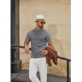 thumbnail image 5 of COOFANDY Mens Short Sleeve Turtleneck Casual Pullover Basic Tee Sweater Solid Lightweight Tops, 5 of 6