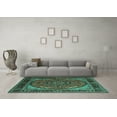 thumbnail image 3 of Ahgly Company Indoor Rectangle Medallion Turquoise Blue Traditional Area Rugs, 2' x 4', 3 of 4