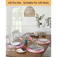 thumbnail image 5 of 13 Inch Round Placemats Set of 4, Valentine's Day Non Slip Heat Insulation PP Table Mats, Watercolor Roses Floral Ombre Romantic Washable Place Mats for Kitchen Dining Party Table Decor, 5 of 7