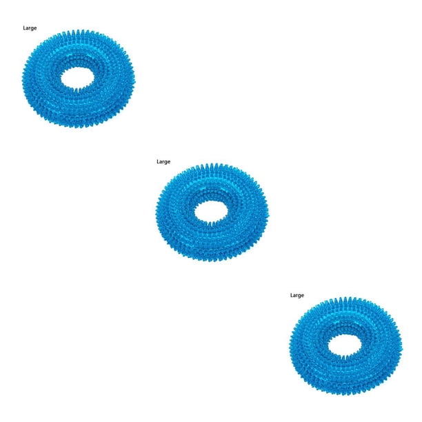 Billuyoard Pet Chew Toy Training Squeak Ring Ball TPR Molar Sound Interactivo Juego Juguete, Azul 1, L azul eléctrico L 3piezas
