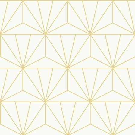 Packed Party Geometric Gold Standard Geometric Peel And Stick Vinyl Wallpaper, 216-in by 20.5-in, 30.75 sq. ft.