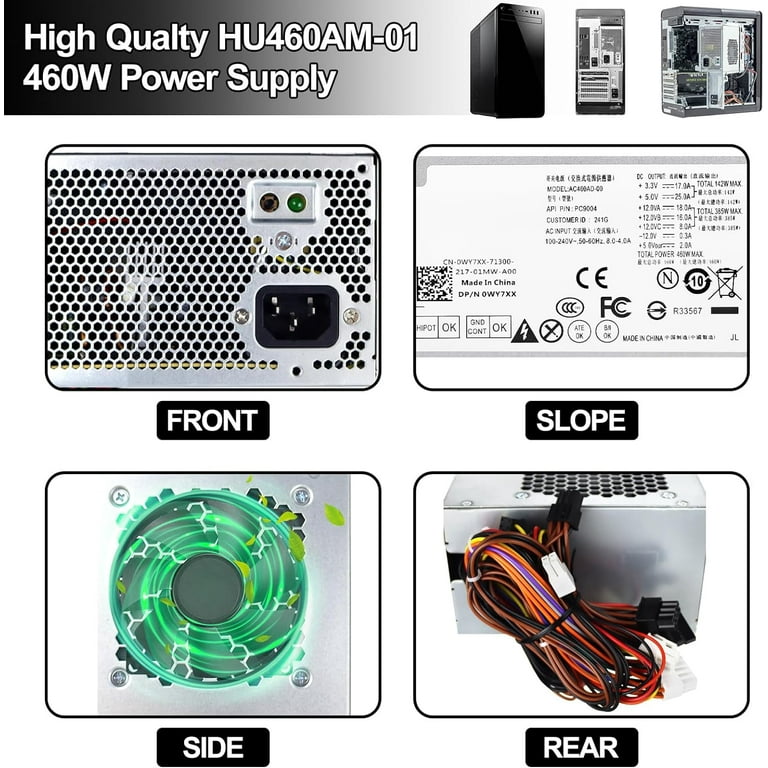 Li-Sun WC1T4 HU460AM-01 460W Power Supply Compatible with DELL XPS