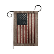 Two Group Pledge of Allegiance Americana Star and Stripes USA Flag, 4th of July Garden Flag 13" x 18.5", Double Sided-Thick Fabric
