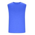 thumbnail image 4 of Dagegui Mens Crew Neck Sleeveless T Shirts Summer Cool Workout Muscle Tank Tops Casual Loose Fit Running Training Tee on Sale Blue,XL, 4 of 5