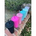 thumbnail image 2 of Pastel Cup Blank Cups Tumblers, 24 oz Matte Tumblers, Double Wall Acrylic Tumbler With Straw and Screw Lid BPA Free, 2 of 3