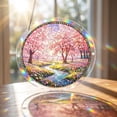thumbnail image 6 of Yangka Spring Cherry Blossom Acrylic Puzzle Suncatcher, Nature Scenery Stained Glass Style Window Hanging, Home And Garden Decor, 6 of 7