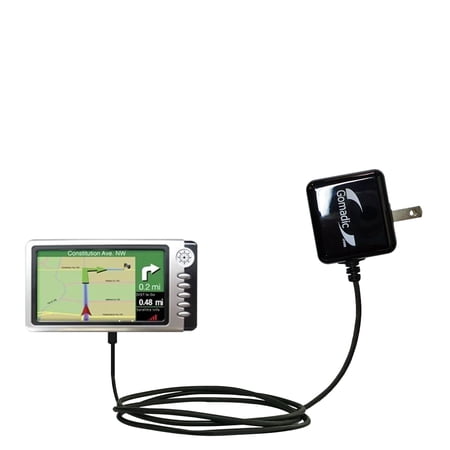Gomadic Intelligent Compact AC Home Wall Charger suitable for the Teletype WorldNav 4100 - High output power with a convenient, foldable plug design -